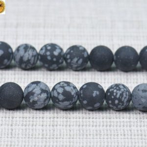 Shop Snowflake Obsidian Round Beads! Snowflake Obsidian,15 inch full strand natural Black Snowflake Obsidian matte round beads,frosted beads 6mm 8mm 10mm 12mm for Choice | Natural genuine round Snowflake Obsidian beads for beading and jewelry making.  #jewelry #beads #beadedjewelry #diyjewelry #jewelrymaking #beadstore #beading #affiliate #ad