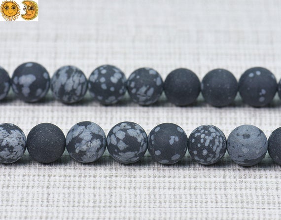 Snowflake Obsidian,15 Inch Full Strand Natural Black Snowflake Obsidian Matte Round Beads,frosted Beads 6mm 8mm 10mm 12mm For Choice