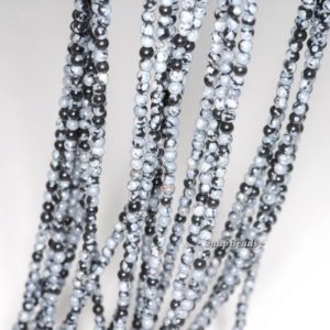 Shop Snowflake Obsidian Beads! 2mm Cristobalite Snowflake Obsidian Gemstone Round 2mm Loose Beads 16 Inch Full Strand (90113938-107 – 2mm A) | Natural genuine beads Snowflake Obsidian beads for beading and jewelry making.  #jewelry #beads #beadedjewelry #diyjewelry #jewelrymaking #beadstore #beading #affiliate #ad