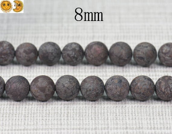 Brown Snowflake Obsidian Matte Round Beads,frosted Beads,one Strand,15 Inches,6mm 8mm 10mm 12mm 14mm For Choice