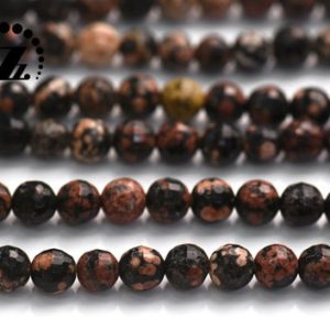 Shop Snowflake Obsidian Round Beads! Red Snowflake Obsidian beads,faceted(128 faces) round beads,Natural Gemstone,6mm, 15" full strand | Natural genuine round Snowflake Obsidian beads for beading and jewelry making.  #jewelry #beads #beadedjewelry #diyjewelry #jewelrymaking #beadstore #beading #affiliate #ad