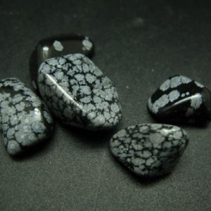 Shop Tumbled Snowflake Obsidian Crystals & Pocket Stones! Lot of 5 tumbled Snowflake Obsidian (variety of Obsidian) from USA | Natural genuine stones & crystals in various shapes & sizes. Buy raw cut, tumbled, or polished gemstones for making jewelry or crystal healing energy vibration raising reiki stones. #crystals #gemstones #crystalhealing #crystalsandgemstones #energyhealing #affiliate #ad