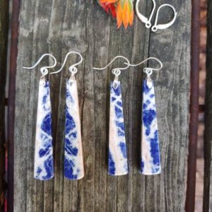 Shop Sodalite Earrings! Unique sodalite earrings.  Long sodalite earrings.  Sterling silver sodalite earrings | Natural genuine Sodalite earrings. Buy crystal jewelry, handmade handcrafted artisan jewelry for women.  Unique handmade gift ideas. #jewelry #beadedearrings #beadedjewelry #gift #shopping #handmadejewelry #fashion #style #product #earrings #affiliate #ad