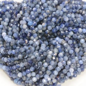 Shop Sodalite Faceted Beads! 3MM Sodalite Gemstone Blue Micro Faceted Round Grade Aa Beads 15.5inch WHOLESALE (80010189-A194) | Natural genuine faceted Sodalite beads for beading and jewelry making.  #jewelry #beads #beadedjewelry #diyjewelry #jewelrymaking #beadstore #beading #affiliate #ad
