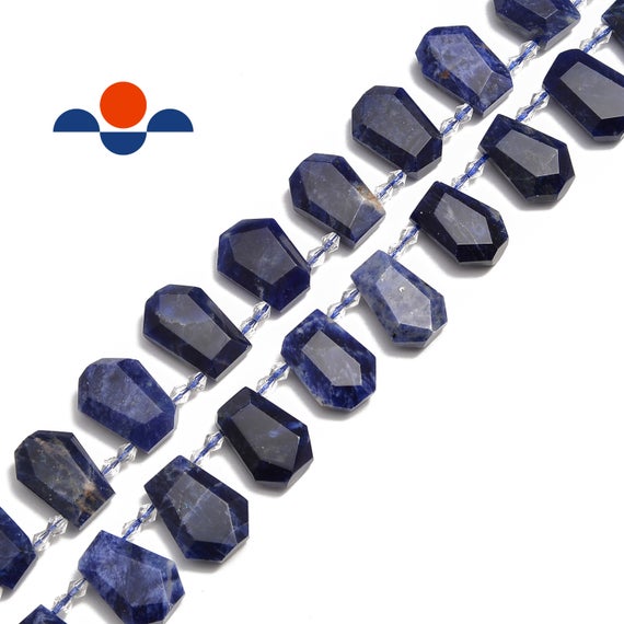 Sodalite Faceted Trapezoid Shape Beads Size Approx 15-20mm 15.5" Strand