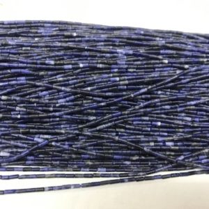 Shop Sodalite Bead Shapes! Natural Sodalite 2x4mm Column Genuine Blue Gemstone Loose Tube Beads 15 inch Jewelry Supply Bracelet Necklace Material Support Wholesale | Natural genuine other-shape Sodalite beads for beading and jewelry making.  #jewelry #beads #beadedjewelry #diyjewelry #jewelrymaking #beadstore #beading #affiliate #ad