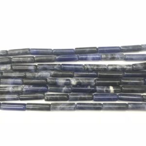 Shop Sodalite Bead Shapes! Natural Sodalite 4X13mm Column Genuine Blue Gemstone Loose Tube Beads 15 inch Jewelry Supply Bracelet Necklace Material Support Wholesale | Natural genuine other-shape Sodalite beads for beading and jewelry making.  #jewelry #beads #beadedjewelry #diyjewelry #jewelrymaking #beadstore #beading #affiliate #ad