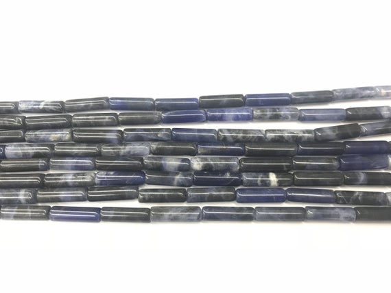 Natural Sodalite 4x13mm Column Genuine Blue Gemstone Loose Tube Beads 15 Inch Jewelry Supply Bracelet Necklace Material Support Wholesale