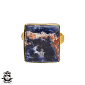 Shop Sodalite Rings! Size 7.5 – Size 9 Sodalite Ring Meditation Ring 24K Gold Ring GPR201 | Natural genuine Sodalite rings, simple unique handcrafted gemstone rings. #rings #jewelry #shopping #gift #handmade #fashion #style #affiliate #ad