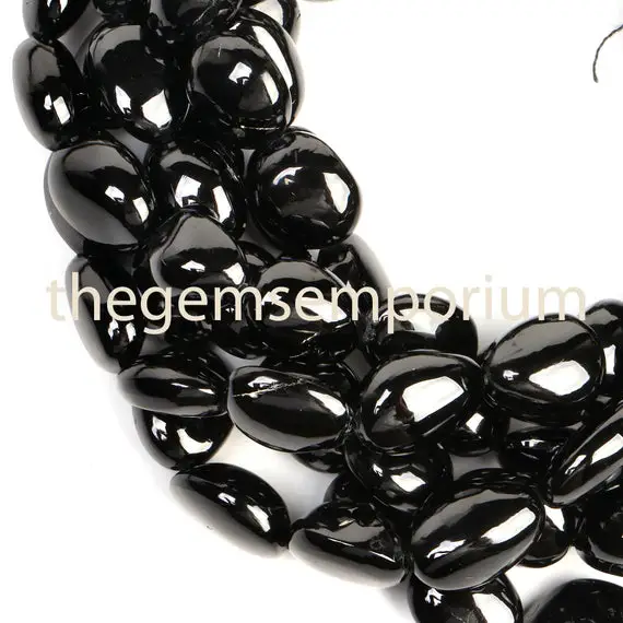 Black Spinel 9x11-10x14mm  Nugget Shape Beads, Black Spinel Nugget Shape Beads, Black Spinel Smooth Beads, Black Spinel Plain Beads, Spinel