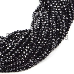Shop Spinel Faceted Beads! Black Spinel Faceted Rondelle(3.5mm) Natural Beads, Natural Spinel Beads, Black Spinel Faceted Beads, Black Spinel Rondelle Beads | Natural genuine faceted Spinel beads for beading and jewelry making.  #jewelry #beads #beadedjewelry #diyjewelry #jewelrymaking #beadstore #beading #affiliate #ad