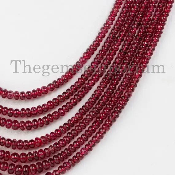 Aaa Quality Natural Unheated Burma Red Spinel Smooth Rondelle Necklace, Spinel Rondelle Necklace, Gemstone Necklace, Rondelle Necklace, Gift