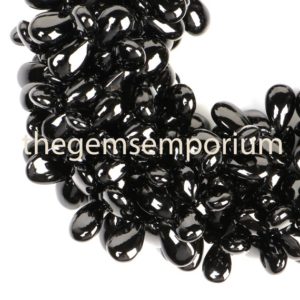 Shop Spinel Bead Shapes! Black Spinel Plain Smooth Pear Shape Gemstone Beads, Black Spinel Plain Side Drill Spinel Gemstone Beads, AAA Quality | Natural genuine other-shape Spinel beads for beading and jewelry making.  #jewelry #beads #beadedjewelry #diyjewelry #jewelrymaking #beadstore #beading #affiliate #ad
