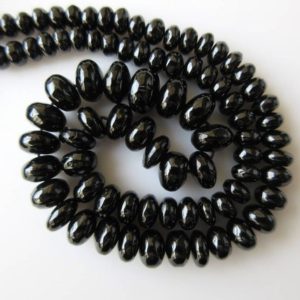 Shop Spinel Rondelle Beads! Black Spinel Rondelle Beads, Smooth Rondelle Spinel Beads, 5mm to 10mm Beads, 16 Inch Strand, GDS656 | Natural genuine rondelle Spinel beads for beading and jewelry making.  #jewelry #beads #beadedjewelry #diyjewelry #jewelrymaking #beadstore #beading #affiliate #ad