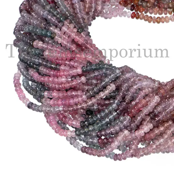 Rare Burma Multi Spinel Smooth Rondelle Beads, Multi Spinel Plain Beads, Multi Spinel Rondelle Beads, Multi Spinel Beads, Burma Multi Spinel