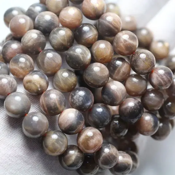 Women Bracelets, Men Bracelets, Gray Sunstone Bracelets, Stone Beads Bracelets 6mm 8mm 10mm 8''