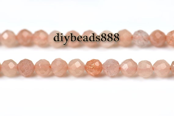 Sunstone,15 Inch Full Strand Grade A Sunstone Faceted Round Beads 2mm 3mm