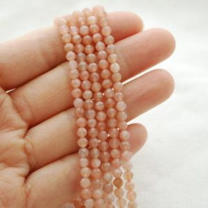 Shop Sunstone Faceted Beads! High Quality Grade A Natural Sunstone Semi-Precious Gemstone FACETED Round Beads – 4mm – 15.5" strand | Natural genuine faceted Sunstone beads for beading and jewelry making.  #jewelry #beads #beadedjewelry #diyjewelry #jewelrymaking #beadstore #beading #affiliate #ad