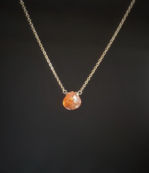 Sunstone Necklace, Necklaces For Women / Handmade Jewelry / Sunstone Pendant, Crystal Healing, Gemstone Necklace, Dainty Necklace, Layered