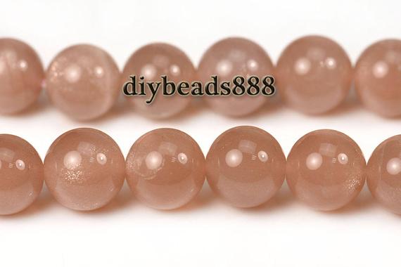 Sunstone,15 Inch Full Strand Grade A Sunstone Smooth Round Beads 6mm 8mm 10mm For Choice