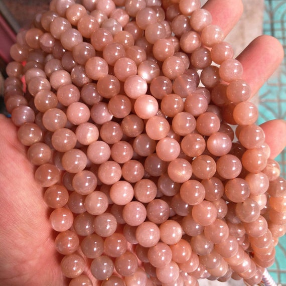 Sunstone Beads, Natural Gemstone Beads, Round Stone Beads, 4mm 6mm 8mm 10mm 12mm 15''