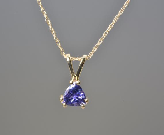 Natural Tanzanite Necklace In 14k Gold, December Birthstone, Fine Jewelry, Tanzanite Pendant, Gemstone Jewelry, Free Shipping, Gift For Her
