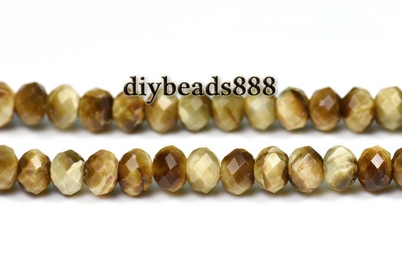 Gold Tiger Eye,15 Inch Full Strand Gold Tiger Eye Faceted Rondelle Beads,abacus Beads,space Beads 4x6mm