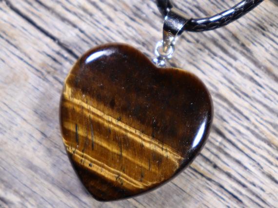 Tigers Eye Heart Healing Stone Necklace With Positive Healing Energy!