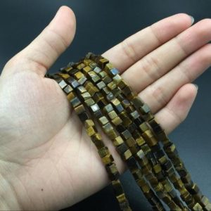 Square Tiger Eye Beads Cube Beads Tiger Stone Beads Tube Beads Natural Gemstone Semiprecious Beads 4mm Cube Beads Supplies bulk wholesale | Natural genuine other-shape Gemstone beads for beading and jewelry making.  #jewelry #beads #beadedjewelry #diyjewelry #jewelrymaking #beadstore #beading #affiliate #ad