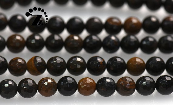 Blue Iron Tiger Eye / Blue Tiger Lron,128 Faces Faceted Round,natural,gemstone,jewelry Making,6mm 8mm 10mm For Choice,15" Full Strand
