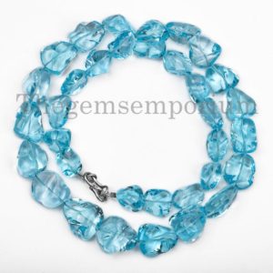 Shop Topaz Chip & Nugget Beads! Sky Blue Topaz Nuggets Necklace, Sky Blue Topaz Necklace,  Sky Blue Topaz,  Sky Blue Topaz Nugget Beads, Nuggets Necklace, Gemstone Necklace | Natural genuine chip Topaz beads for beading and jewelry making.  #jewelry #beads #beadedjewelry #diyjewelry #jewelrymaking #beadstore #beading #affiliate #ad