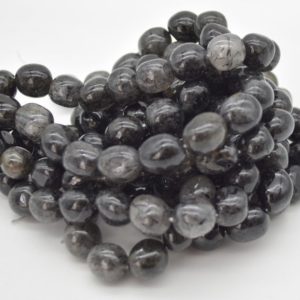 High Quality Grade A Natural Tourmalinated Quartz Semi-precious Gemstone Large Nugget Beads – 12mm – 16mm x 10mm – 12mm – 15.5" strand | Natural genuine chip Tourmalinated Quartz beads for beading and jewelry making.  #jewelry #beads #beadedjewelry #diyjewelry #jewelrymaking #beadstore #beading #affiliate #ad