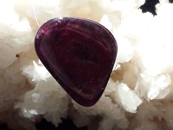 Natural Deep Pink/purple 118ct African Rubellite Tourmaline Smooth Freeform Slice Bead 31.6mm X 27.7mm X 11.9mm Smooth Polished Pendant Bead