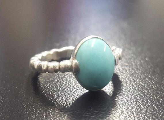 Turquoise Ring, Natural Turquoise Ring, Blue Promise Ring, December Birthstone, Vintage Rings, December Ring, Solid Silver Ring, Turquoise