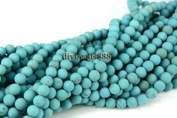Blue Magnesite Matte Round Beads,frosted Beads,,natural,gemstone,diy Beads,4mm 6mm 8mm 10mm For Choice,15" Full Strand