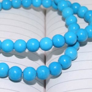 SALE Blue Turquoise Loose Smooth Round Beads 4mm 6mm 8mm 10mm 12mm 14mm full strand 15.5" | Natural genuine round Gemstone beads for beading and jewelry making.  #jewelry #beads #beadedjewelry #diyjewelry #jewelrymaking #beadstore #beading #affiliate #ad