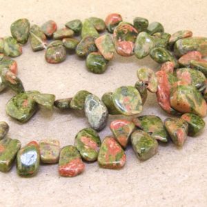 Shop Unakite Chip & Nugget Beads! One Full Strand–Nugget Green Flower Unakite Beads —18mmx10mm –about 52Pieces —– gemstone beads— 15.5" in length | Natural genuine chip Unakite beads for beading and jewelry making.  #jewelry #beads #beadedjewelry #diyjewelry #jewelrymaking #beadstore #beading #affiliate #ad
