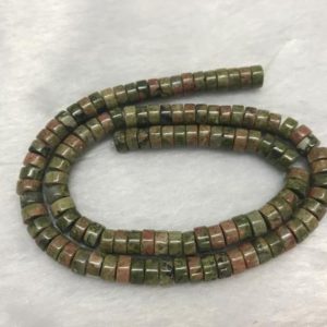 Shop Unakite Bead Shapes! Genuine Unikite 3x6mm Heishi Green Pink Unakite Gemstone Loose Beads 15 inch Jewelry Supply Bracelet Necklace Material Support Wholesale | Natural genuine other-shape Unakite beads for beading and jewelry making.  #jewelry #beads #beadedjewelry #diyjewelry #jewelrymaking #beadstore #beading #affiliate #ad