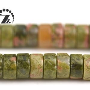 Shop Unakite Bead Shapes! Unakite smooth heishi spacer bead,Natural,Gemstone,DIY beads,2x4mm 3x6mm for choice,15" full strand | Natural genuine other-shape Unakite beads for beading and jewelry making.  #jewelry #beads #beadedjewelry #diyjewelry #jewelrymaking #beadstore #beading #affiliate #ad