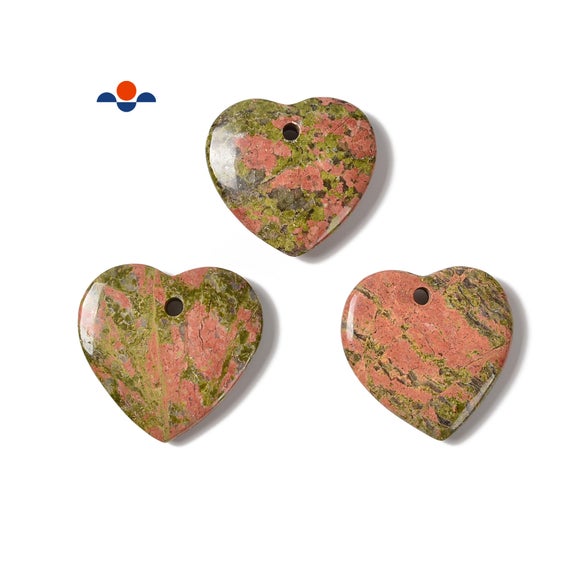 Natural Unakite Heart Shape Pendant Size 45mm 50mm Sold Per Piece
