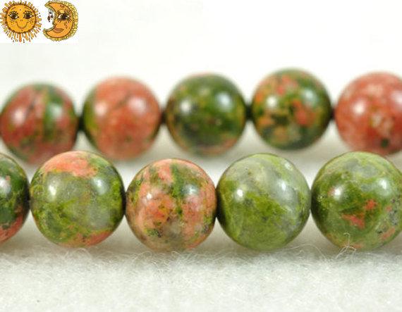 Unakite,15 Inch Full Strand Unakite Smooth Round Beads 6mm 8mm 10mm 12mm 14mm For Choice