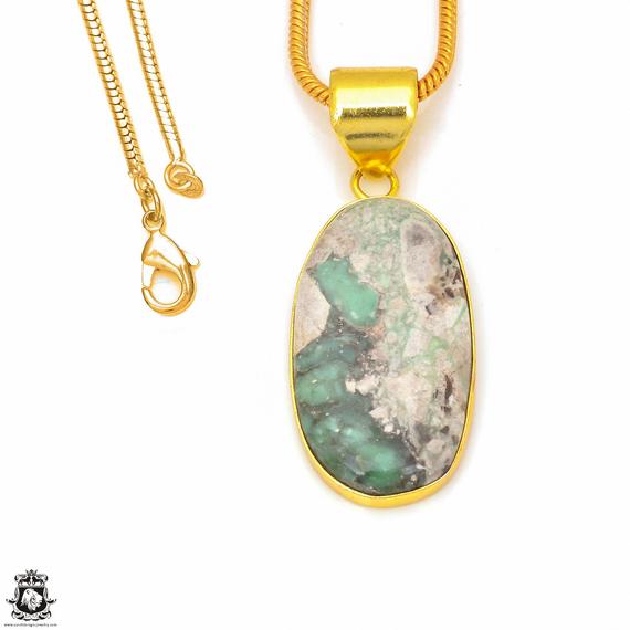 Variscite 24k Gold Necklace