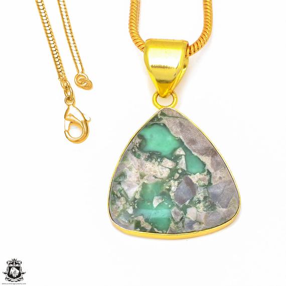 Variscite 24k Gold Pendant Necklace Variscite 24k Gold Pendant Necklace