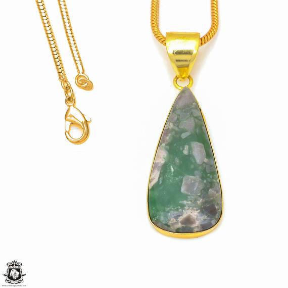 Variscite 24k Gold Pendant Necklace Variscite 24k Gold Pendant Necklace