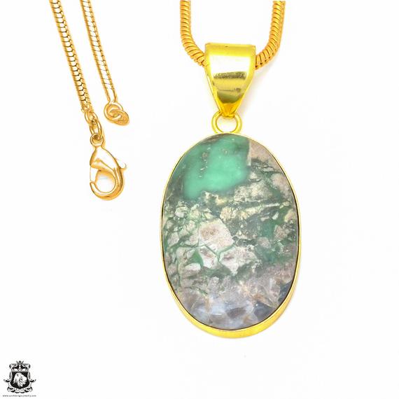 Variscite 24k Gold Pendant Necklace