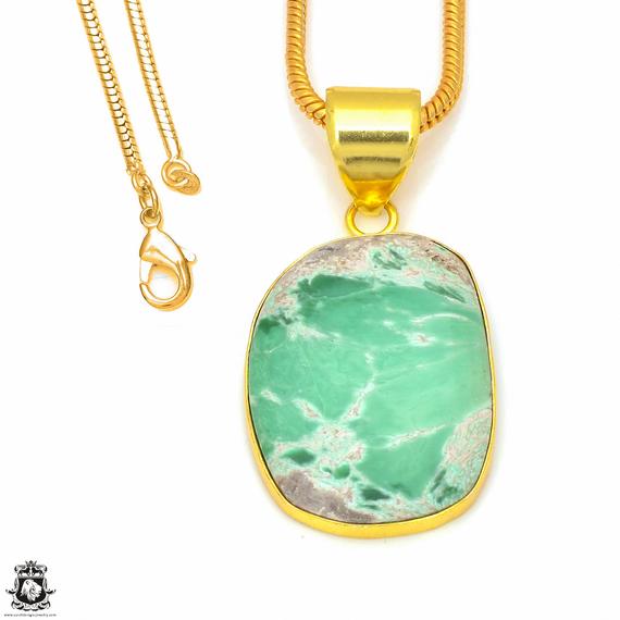 Variscite 24k Gold Pendant Necklace Variscite 24k Gold Pendant Necklace