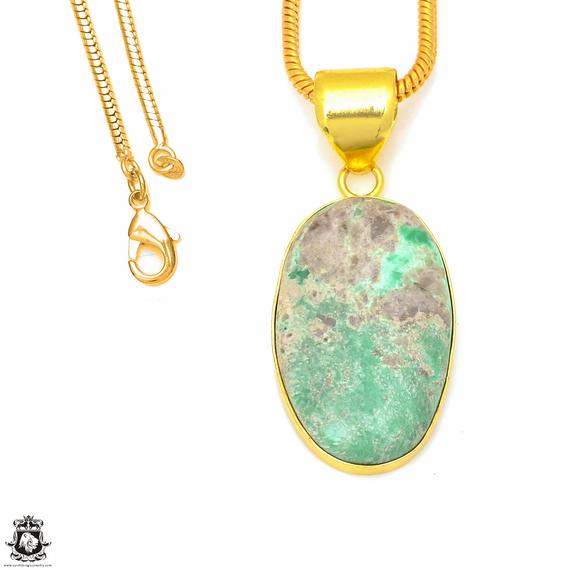 Variscite 24k Gold Pendant Necklace Variscite 24k Gold Pendant Necklace