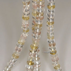 Shop Citrine Rondelle Beads! 6x3mm Citrine Rose Rock Crystal Mix Quartz Gemstone Rondelle Loose Beads 7.5 inch Half Strand (90191124-B32-561) | Natural genuine rondelle Citrine beads for beading and jewelry making.  #jewelry #beads #beadedjewelry #diyjewelry #jewelrymaking #beadstore #beading #affiliate #ad