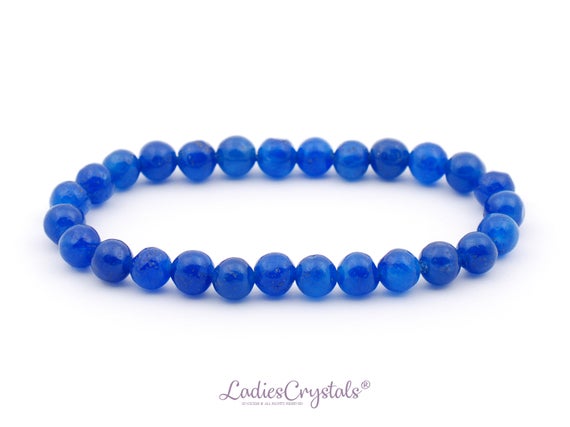 Blue Agate Bracelet, Blue Banded Agate Bracelets 6mm Bead, Blue Agate, Bracelets, Metaphysical Crystals, Stones, Crystals, Gifts, Zodiac