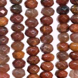 Shop Agate Faceted Beads! Genuine Natural Ocean Fossil Agate Gemstone Beads 6x4MM Multicolor Faceted Rondelle AAA Quality Loose Beads (108923) | Natural genuine faceted Agate beads for beading and jewelry making.  #jewelry #beads #beadedjewelry #diyjewelry #jewelrymaking #beadstore #beading #affiliate #ad